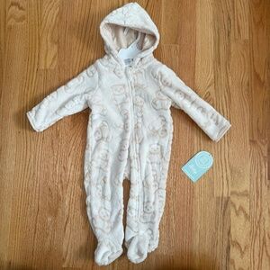 B4 All Baby Faux Fur Footed 1 Piece W/Hood